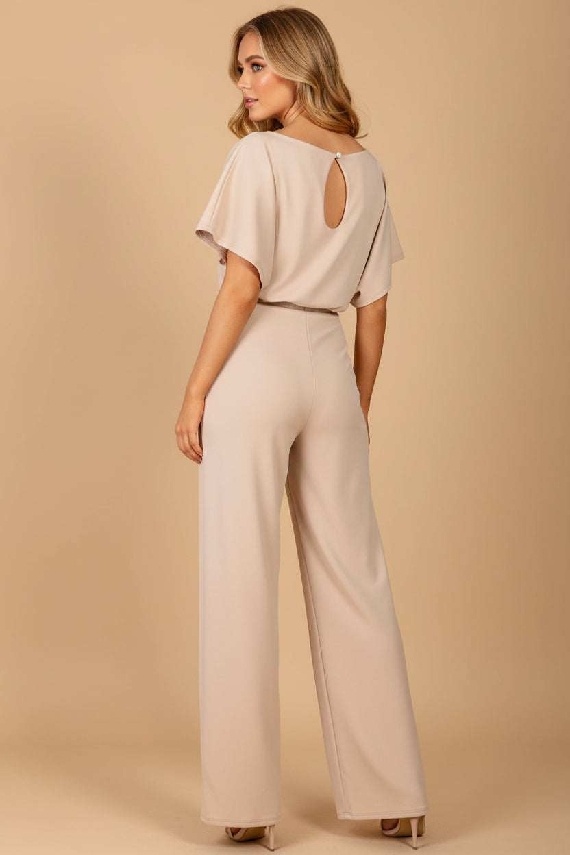 Vivirose- Stijlvolle Jumpsuit Met Getailleerde Tailleband