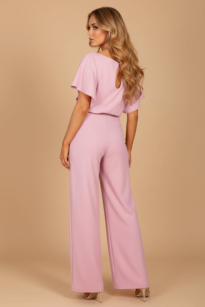 Vivirose- Stijlvolle Jumpsuit Met Getailleerde Tailleband