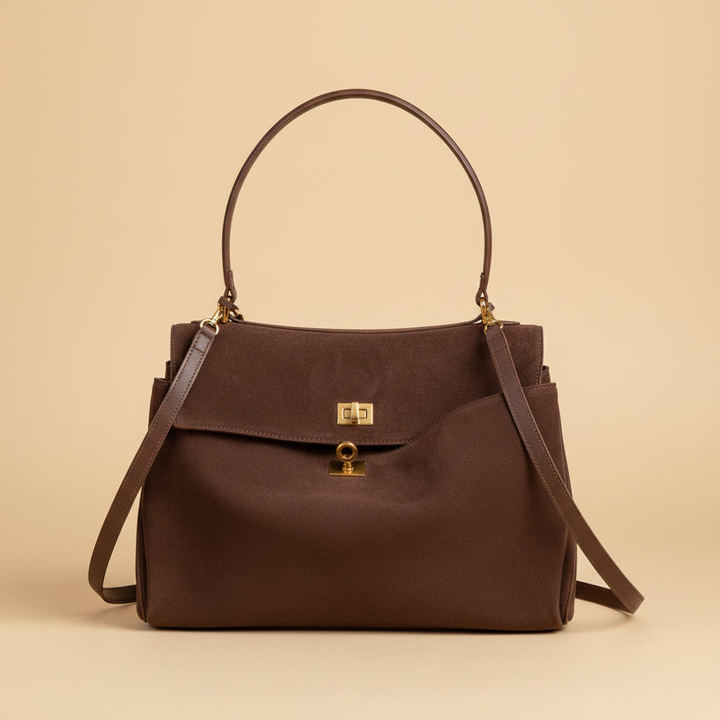 Luxe Suede Schoudertas - Stijlvol & Praktisch