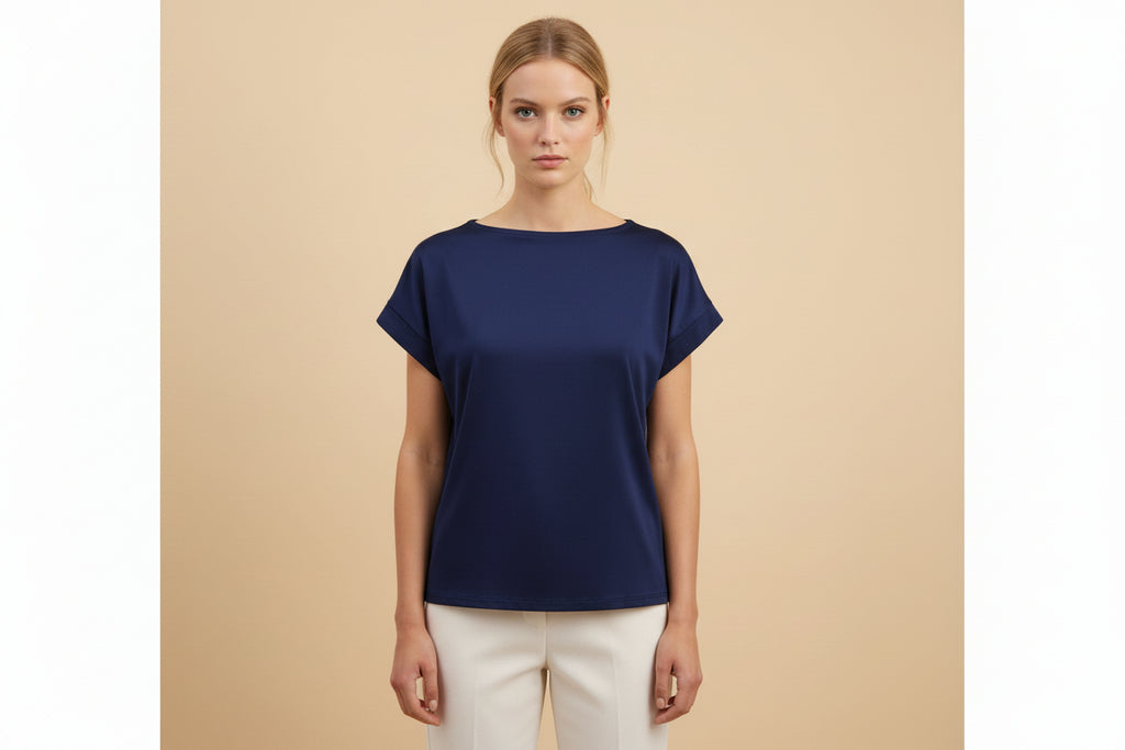 T-shirt van materiaal mix | Vivirose
