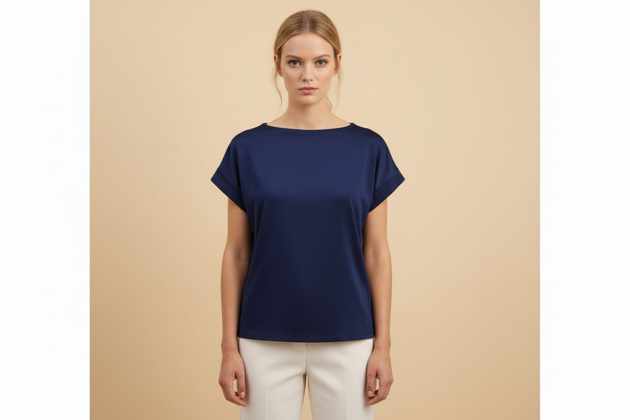 T-shirt van materiaal mix | Vivirose