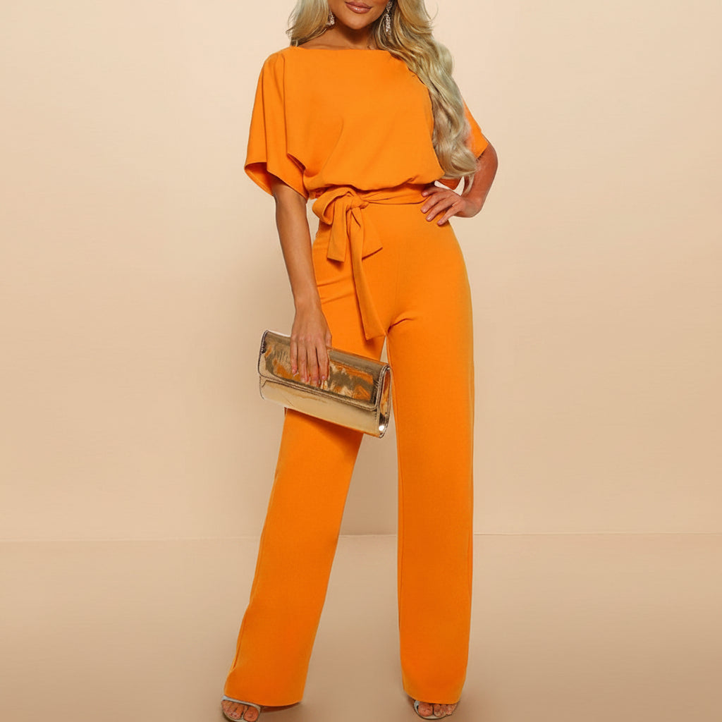 Vivirose- Stijlvolle Jumpsuit Met Getailleerde Tailleband