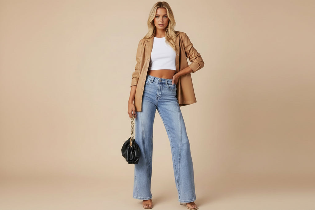 Vivirose| Jeans Wijde Pijpen