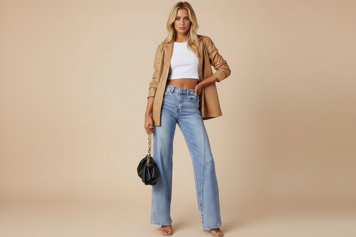 Vivirose| Jeans Wijde Pijpen