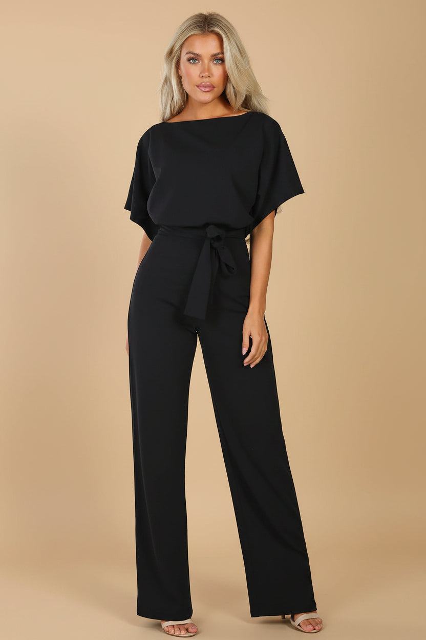Vivirose- Stijlvolle Jumpsuit Met Getailleerde Tailleband