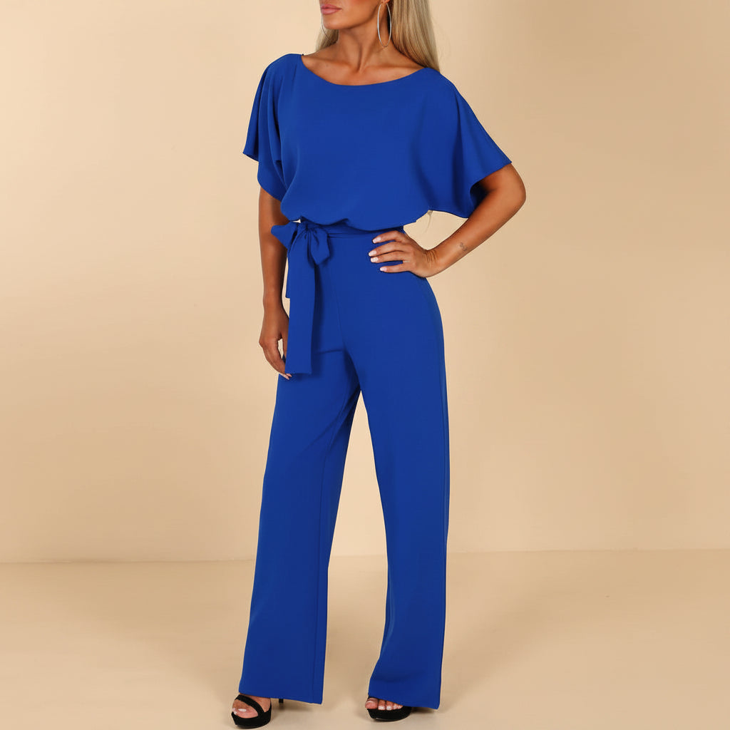 Vivirose- Stijlvolle Jumpsuit Met Getailleerde Tailleband