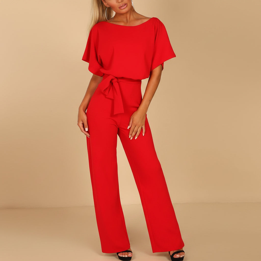 Vivirose- Stijlvolle Jumpsuit Met Getailleerde Tailleband