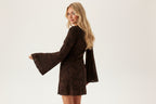 Korte jacquard patroon jurk