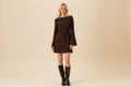 Korte jacquard patroon jurk