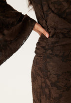 Korte jacquard patroon jurk
