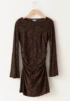 Korte jacquard patroon jurk
