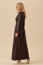 Satin V-neck Maxi Dress
