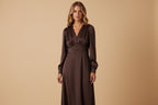 Satin V-neck Maxi Dress
