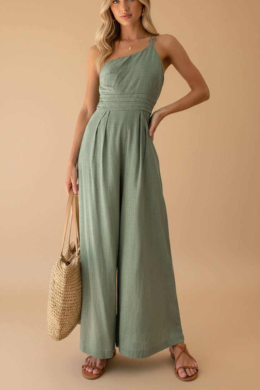 Vivirose - One-Shoulder Jumpsuit Met Chique Pasvorm
