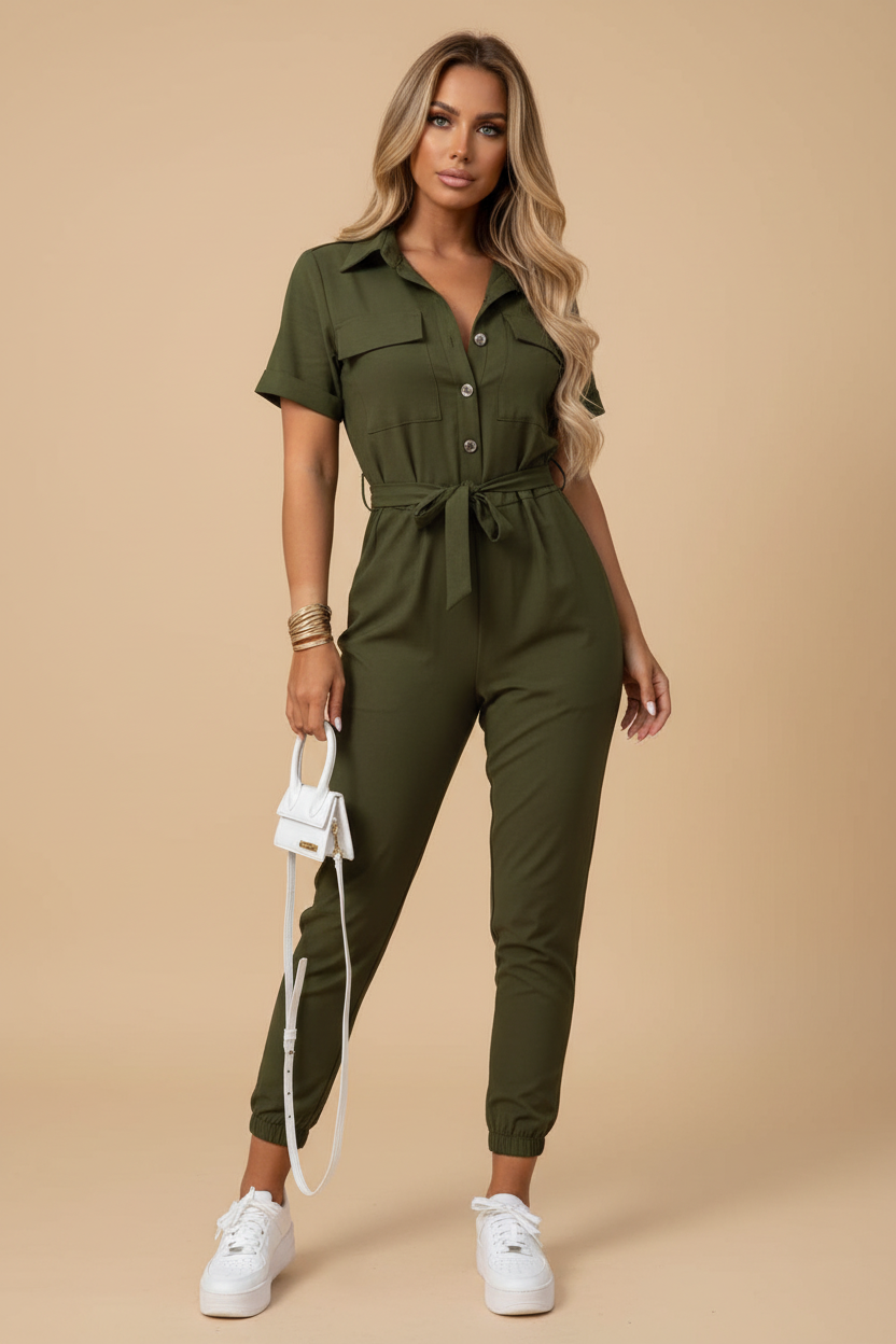 Vivirose- Cargo Jumpsuit Met Stoere Look En Comfortabele Fit