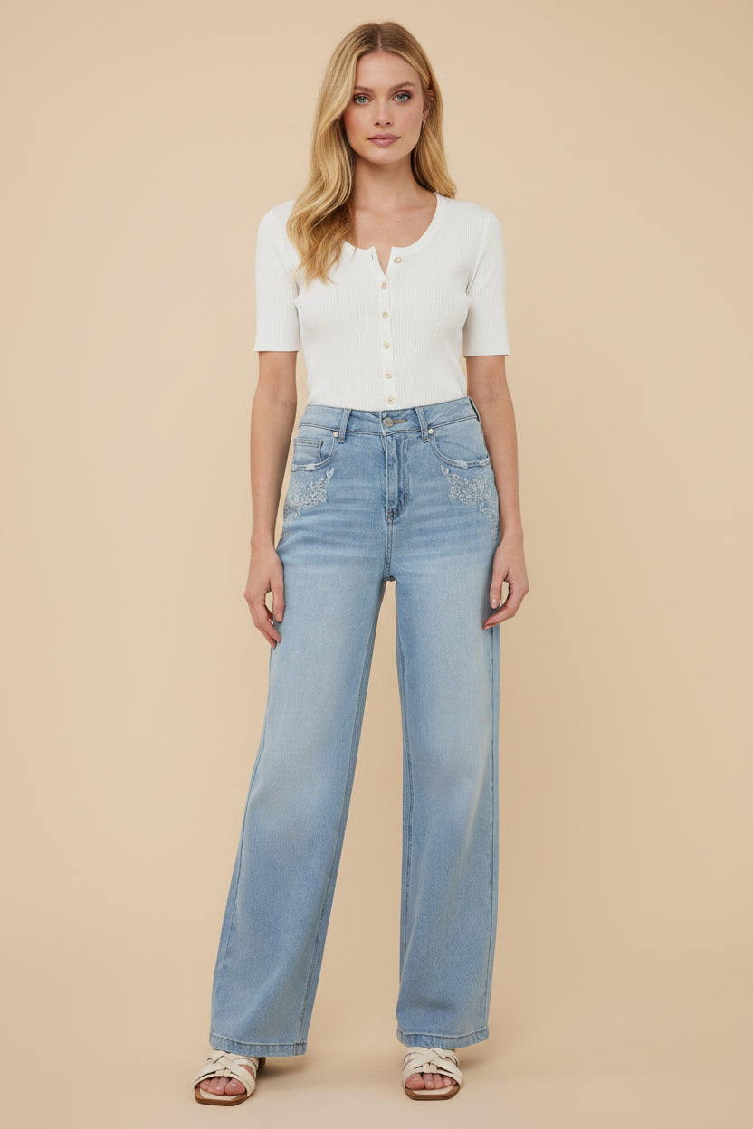 Jeans Lichtblauw Borduursel