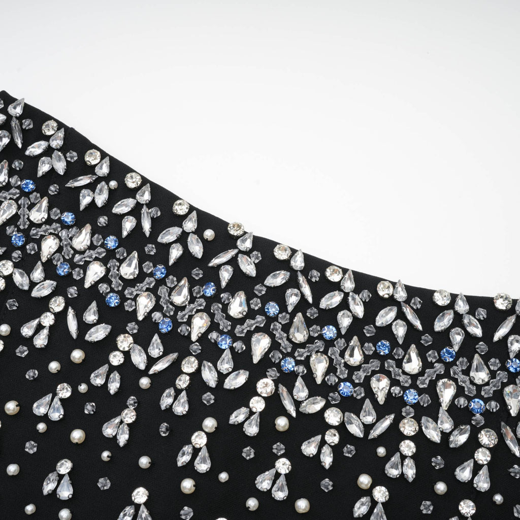 Melisande black embellished mini dress