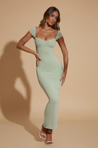 Sweetheart Neckline Maxi Dress in Sage Green