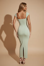 Sweetheart Neckline Maxi Dress in Sage Green