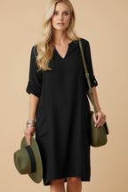 Victoria | Dames Elegante Inkeping Hals Midi Jurk