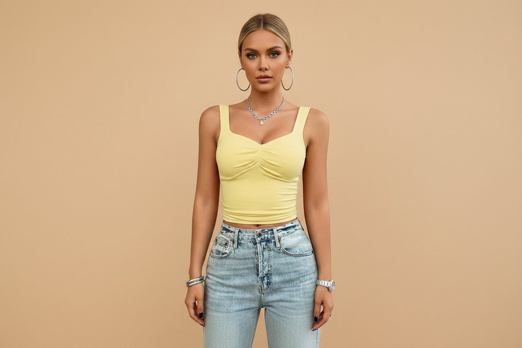 Vivirose |  Top met Ruched Sweetheart Halslijn