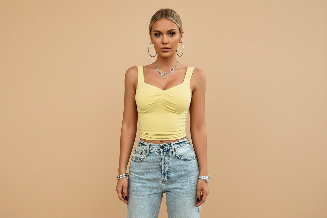 Vivirose |  Top met Ruched Sweetheart Halslijn